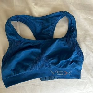 VSX blue sports bra